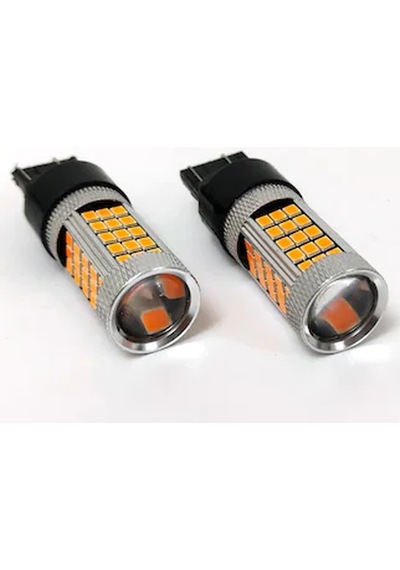 T20 7443 Çift Devre Büyük Dipsiz Led Ampul 63 Ledi Turuncu 2 Adet