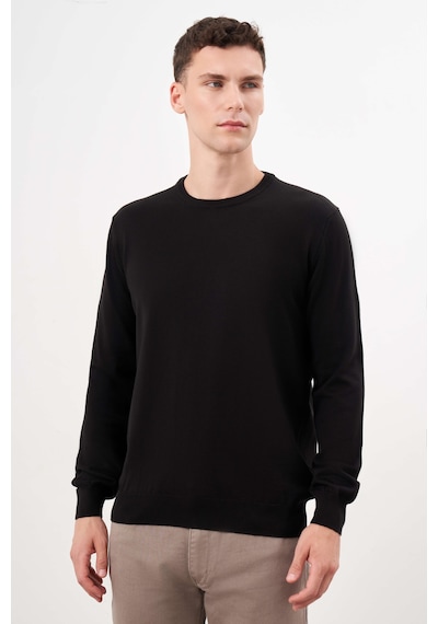 Morven Erkek Siyah Basic Bisiklet Yaka Dynamic Fit Rahat Kesim Triko 26kc017006001 Siyah Siyah