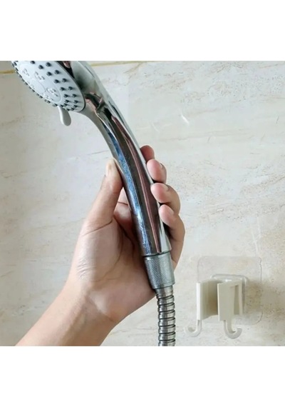 Kendinden Yapışkanlı Çift Askılı Banyo Duş Başlığı Tutucu Duş Başlığı Organizeri Beyaz Belirtilmemiş Diğer
