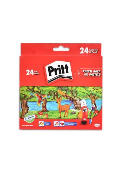 24 Lü Karton Kutu Boya Çok Renkli