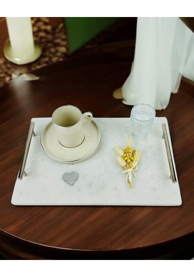 Gentle Damat Kahve Fincan Tepsisi Siyah Siyah
