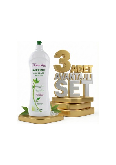 Naturalive Borakslı Elde Bulaşık Deterjanı 3x750 Ml