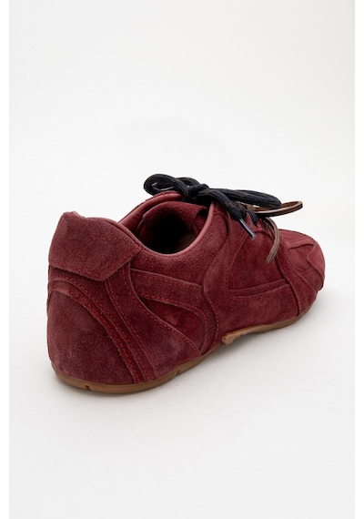 Luvishoes Luvi Shoes Serena Bordo Süet Hakiki Deri Kadın Spor Ayakkabı Bordo