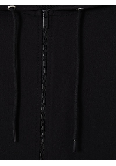 Lcw Everyday Siyah Kapüşonlu Kadın Fermuarlı Sweatshirt