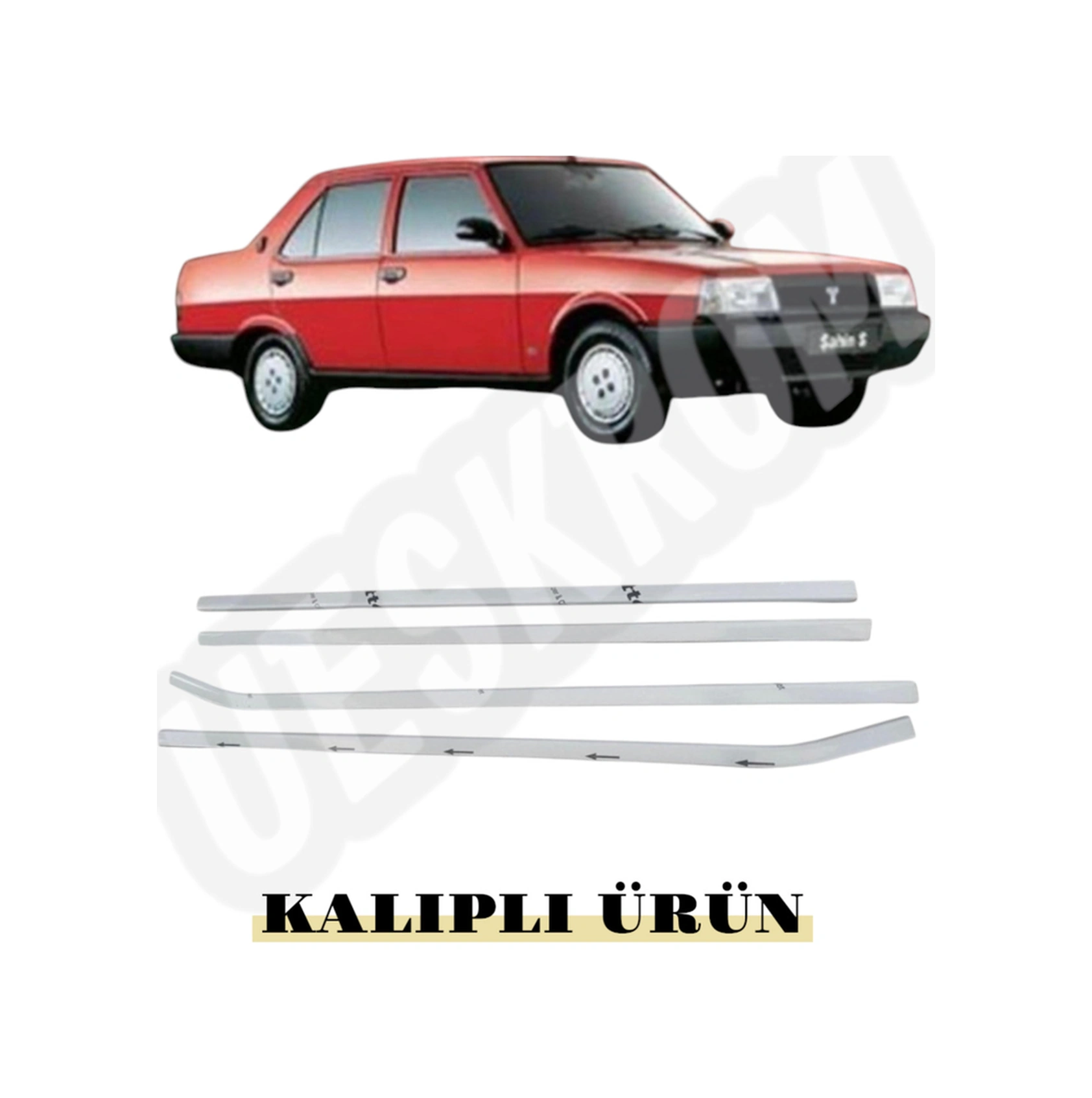 Ueskrom Fiat Tofaş Şahin-doğan-kartal Uyumlu Krom Cam Çıtası Paslanmaz Çelik 4 Parça