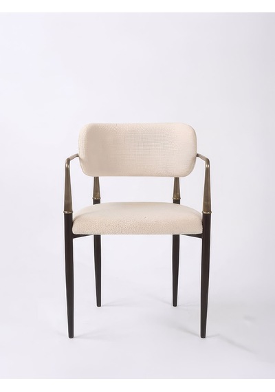 Elegance Kolçaklı Metal Mutfak Sandalyesi Siyah - Krem