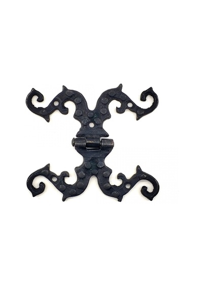 Antika Tarz Dekoratif Pirinç Süslü Menteşe - 100x90 Mm, Oksi