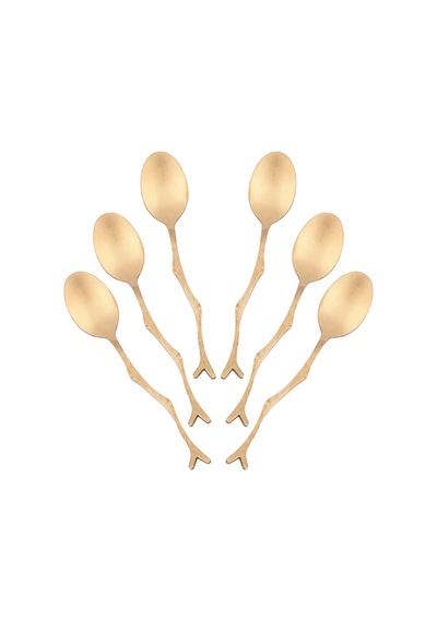 Çay Kaşığı Gold Dal Saplı 6lı