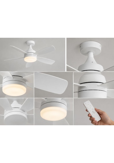 Led Aydınlatmalı Uzaktan Kumandalı Tavan Vantilatörü / Sessiz Motor / 6 Hız / Kumandalı Led Tavan Vantilatör