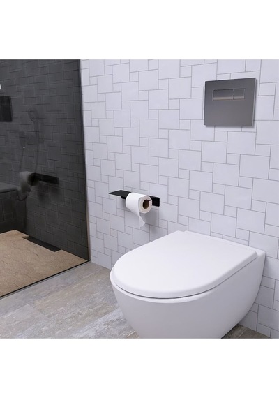 Aju Tuvalet Kağıtlığı, Modern Metal Rulo Tuvalet Kağıdı Tutucu, Banyo Aksesuarları, Rafı, Düzenleyici Siyah