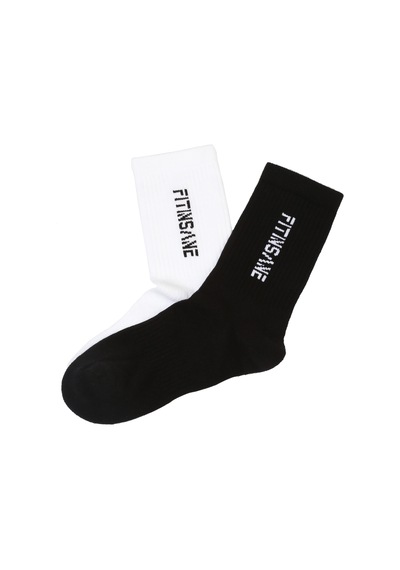 Fitinsane Premium Performance Crew Unisex 2'li Paket Siyah-beyaz Spor Çorap Siyah - Beyaz