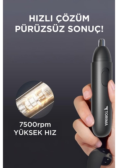 Torima Gt-2220a Siyah Taşınabilir Elektrikli Usb Şarj Edilebilir Burun Kılı Kesme Makinesi 30 Dk