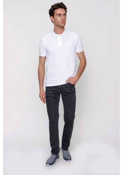 Morven Erkek Beyaz Basic Polo Yaka Dynamic Fit T-shirt 25yc018012600 Beyaz