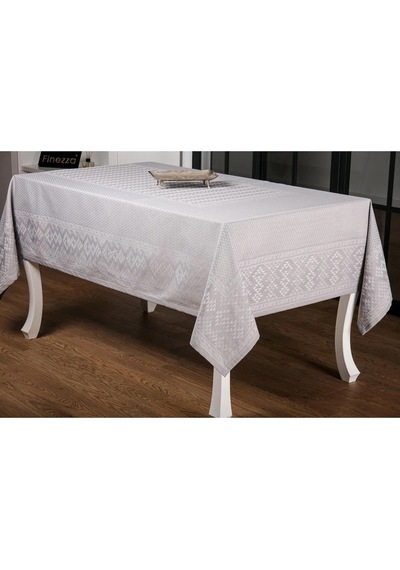 Ezgi Lüx Jakar Polycotton Kumaş Gri Masa Örtüsü 160x220 Cm - 1065 Çok Renkli