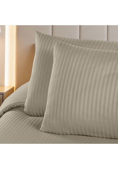 Linestyle King Size Kişilik %100 Pamuk Saten 90 Tel Nevresim Seti Bej 3 Parça