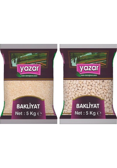 Yazar Pilavlık Pirinç 5 KG + Yazar Çumra Fasulye 5 KG