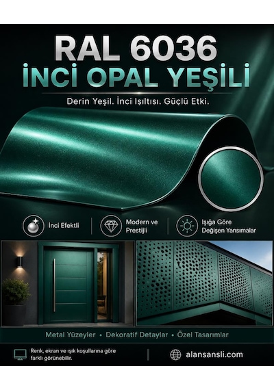 Pamukkale 1402 Rapid Endüstriyel Boya 60-70 Gloss 2.5 Kg Ral 6036 İnci Opal Yeşili