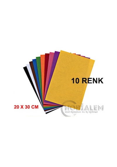 10 Renk. Keçe. A4 Boyutunda. Okul. El Işi. Hobi Keçesi. Süsleme.