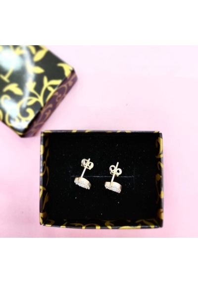 Oriental Kuyumculuk Jewellery Taşlı Gümüş Kalp Küpe Gümüş
