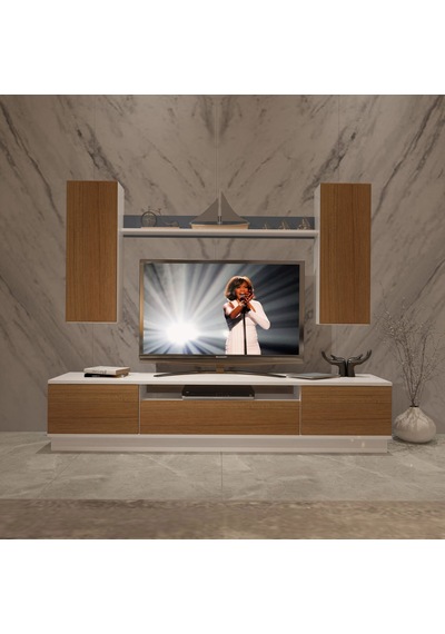 Decoraktiv Trio 5ds Mdf Tv Ünitesi Tv Sehpası Beyaz - Ceviz
