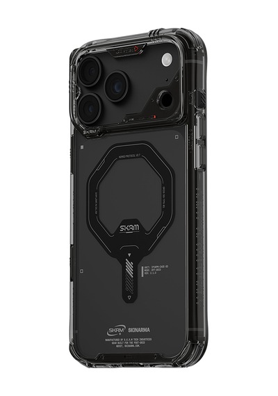 Apple Uyumlu iPhone 18 Pro Max Kılıf M-safe Şarj Özellikli Şeffaf Airbag Skinarma Saido Mag-charge Kapak Füme