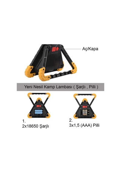 Profesyonel Kamp - Araba Lambası Bigem   Bm-610 Çok Renkli