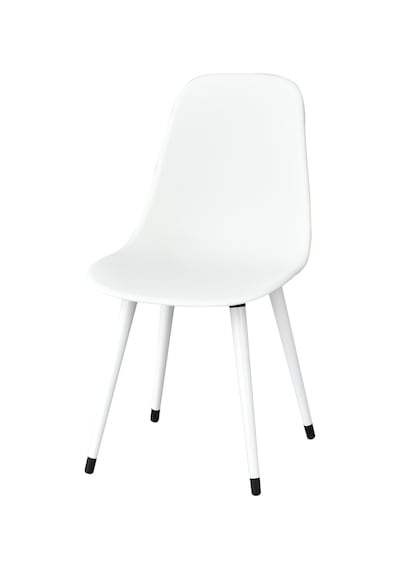 Vilinze Eames Beyaz Ahşap Ayak Plastik Beyaz Sandalye