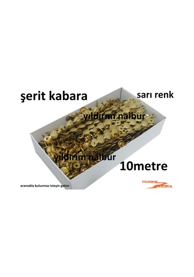 Paket 10 Metre Şerit Kabara Gold Sarı Benekli Renk Raptiye Çivi K