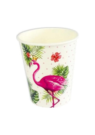 Benim Marifetlerim - Flamingo Taçlı Bardak 8 Adet Çok Renkli