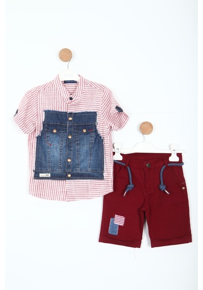 Xo Kids Erkek Çocuk Alt Üst Şort Takım 4-8 Yaş 6560 Kırmızı