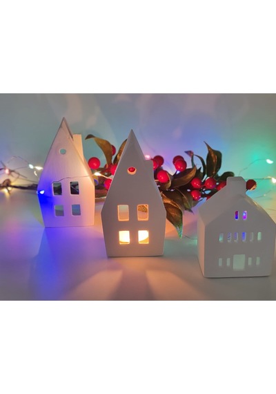 Home Yılbaşı Ev Mumluk Seti, Beyaz Yüksek Kaliteli Malzeme Dekoratif Obje, Biblo, Ev Dekoru, Masa Dekoru, Yılbaşı Dekoru, Hediyelik Beyaz