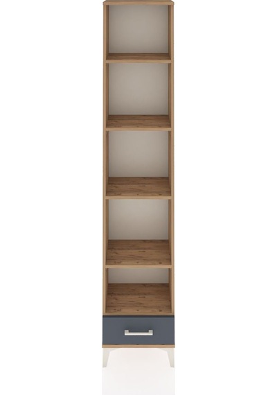 Arges Dolap 5 Raflı Tek Çekmeceli 44x30x221 Çam-antrasit Atlas Çam