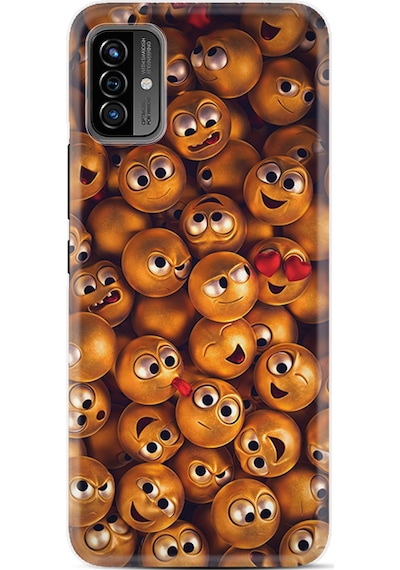 Reeder P13 Blue Max Pro Lite 2022Kılıf Resimli Desenli Silikon Platinium Series Gold Emoji 1877