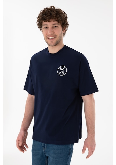 U.S. Polo Assn. Erkek Oversize Fit Bisiklet Yaka Lacivert Tişört 50305904-VR033
