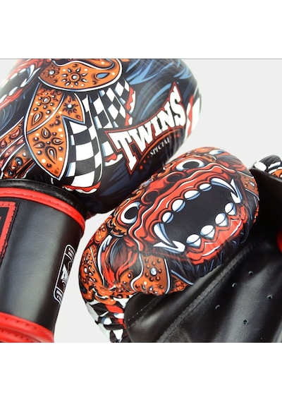 Twins Fbgvl3-59 Barong Boks Eldiveni Deri Muay Thai Eldiveni Siyah