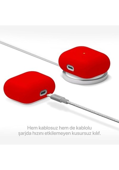 Airpods 3 Lansman Silikon Kılıf Kırmızı