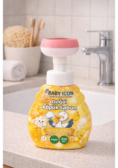 Baby İcon Doğal Çocuk Köpük El Sabunu 350 Ml Muz Kokulu Vegan Parabensiz Köpük