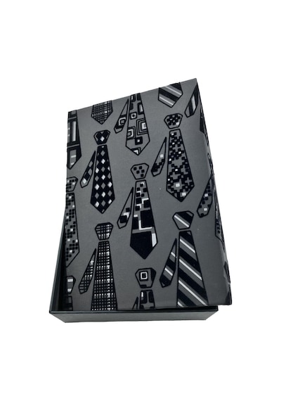 Teyreki Gıpta Montana Floklu Kravat Desenli Dikdörtgen Hediyelik Boş Kutu No:1 24x16x6cm