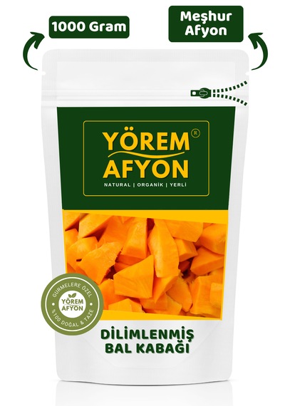 Yörem Afyon Meşhur Afyonkarahisar Tüketime Hazır Soyulmuş Dilimlenmiş Vakumlu Balkabağı Cucurbita 1000gr.