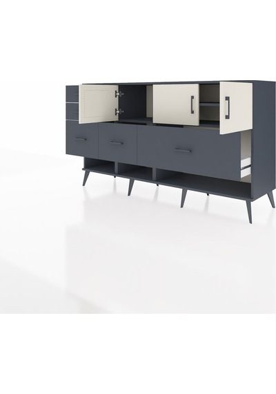 Hyperion Konsol 3 Raflı 5 Çekmeceli 3 Kapaklı 176x44x99 Antrasit- Antrasit-aytaşı/antrasit Hyperion Konsol 3 Raflı 5 Çekmeceli 3 Kapaklı 176x44x99 Antrasit- Antrasit-aytaşı/antrasit