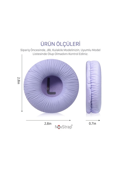 Novstrap Jbl Kulaklık Pedi Süngeri 500bt 510bt 520bt 560bt 570bt 525bt 450bt 460bt Jr310 İle Uyumlu Lila