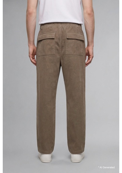 Defacto Baggy Fit Geniş Kalıp Normal Bel Geniş Paça Kadife Pantolon H3894ax26wngr53 Gri-gr53