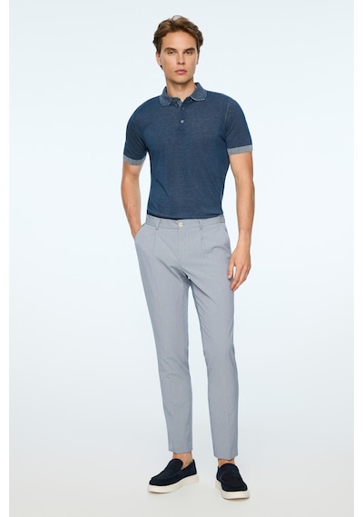 Morven Erkek Lacivert Poliviskon Trend Desenli Slim Fit Lastikli Pantolon 26ys003004200 Lacivert