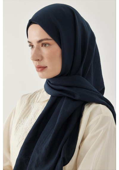 Mirsoy Scarf Düz Pamuk Şal - Lacivert Lacivert