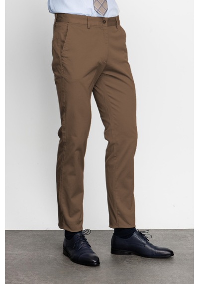İgs Camel Erkek Pamuklu Kumaş Pantolon Regular Fit Rahat Kalıp Günlük Ofis Stili-25725 Bej