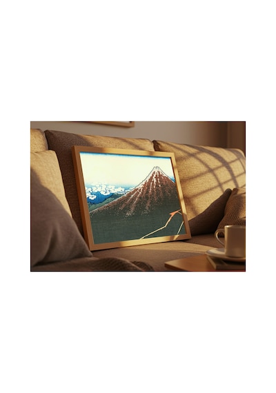 Hokusai Zirvenin Altında Fırtına Çerçevesiz Poster 30x42 Cm A3 Tablo Japon Sanatı Duvar Dekoru