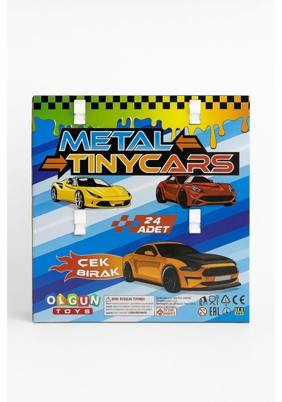 Metal Tınycars Çek Bırak Metal Oyuncak Arabalar 24 Lü Set