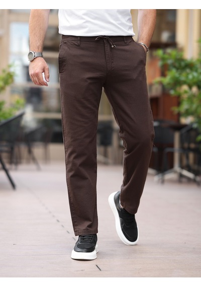 Keten Jogger Pantolon Kahverengi