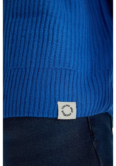 DeFacto Oversize Geniş Kalıp Bisiklet Yaka Basic Düz Triko Kazak B9718AX24SPBE770