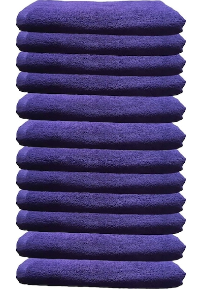12li Paket Boya Tutmayan Mikrofiber El Yüz Spor Kuaför Havlusu 50x90 Cm Renkli